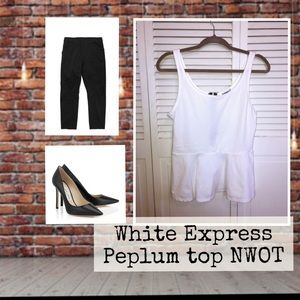 White Express Peplum NWOT